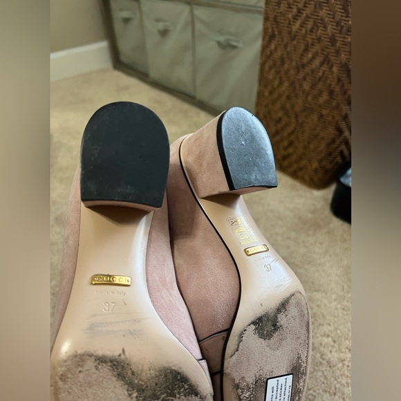 GUCCI Double G Logo Suede Pumps Size: 7 | IT 37 Marmont - Picture 12 of 15